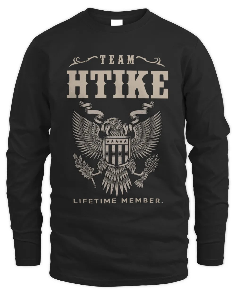 HTIKE TP06-K82 – Personalized Classic Style Apparel “Team NAME Lifetime Member” - Men's Long Sleeved T-Shirt - Black