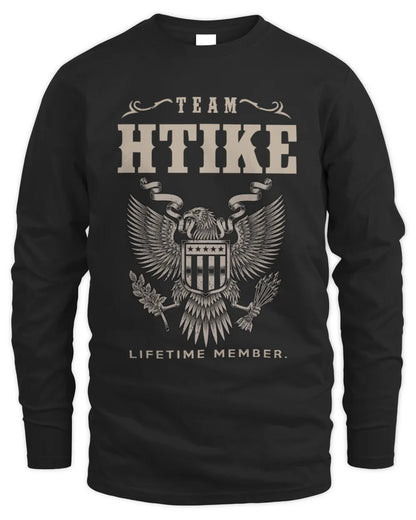 HTIKE TP06-K82 – Personalized Classic Style Apparel “Team NAME Lifetime Member” - Men's Long Sleeved T-Shirt - Black