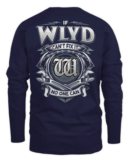 WLYD AP81-K4-626 - Personalized Ahmed Quote Apparel “If Ahmed Can't Fix It, No One Can” - Men's Long Sleeved T-Shirt - Navy