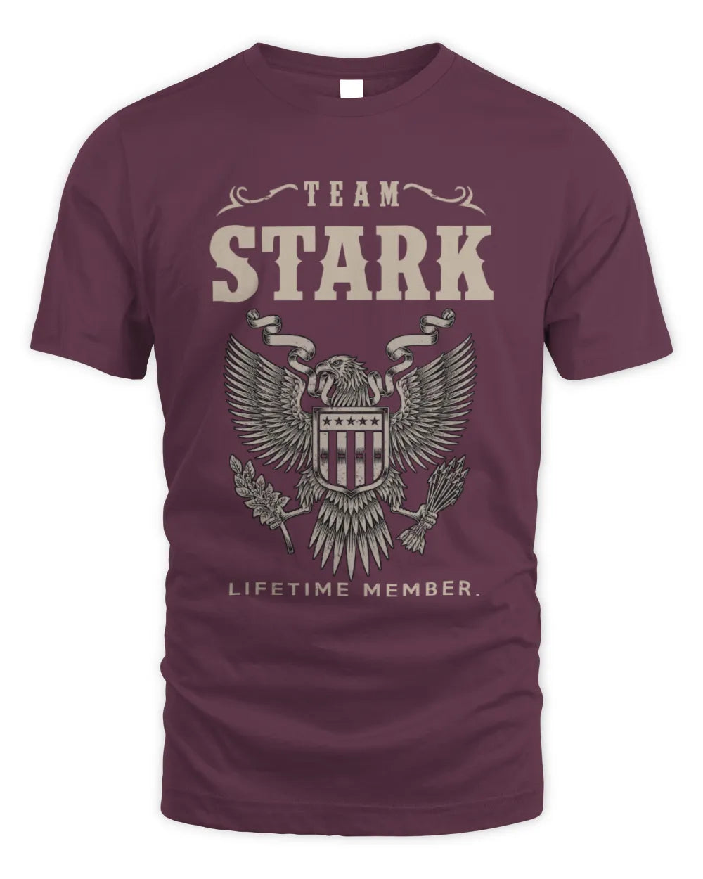 STARK TP06-K82 – Personalized Classic Style Apparel “Team NAME Lifetime Member” - Unisex Standard T-Shirt - Maroon