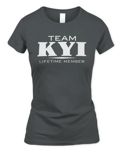 KYI BL62-K4-128 - Personalized “Team NAME Lifetime Member” - Women's Standard T-Shirt - Charcoal