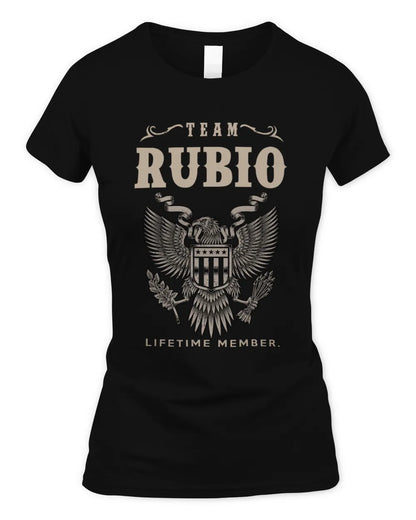 RUBIO TP06-K82 – Personalized Classic Style Apparel “Team NAME Lifetime Member” - Women's Standard T-Shirt - Black
