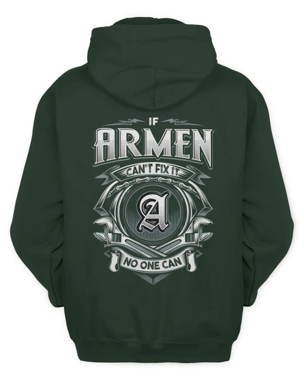 ARMEN AP81-K4-626 - Personalized Ahmed Quote Apparel “If Ahmed Can't Fix It, No One Can” - Unisex Hoodie - Forest Green