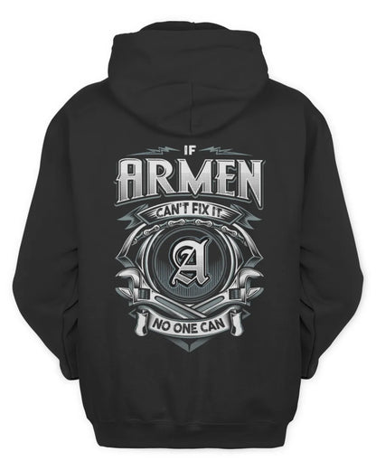 ARMEN AP81-K4-626 - Personalized Ahmed Quote Apparel “If Ahmed Can't Fix It, No One Can” - Unisex Hoodie - Black