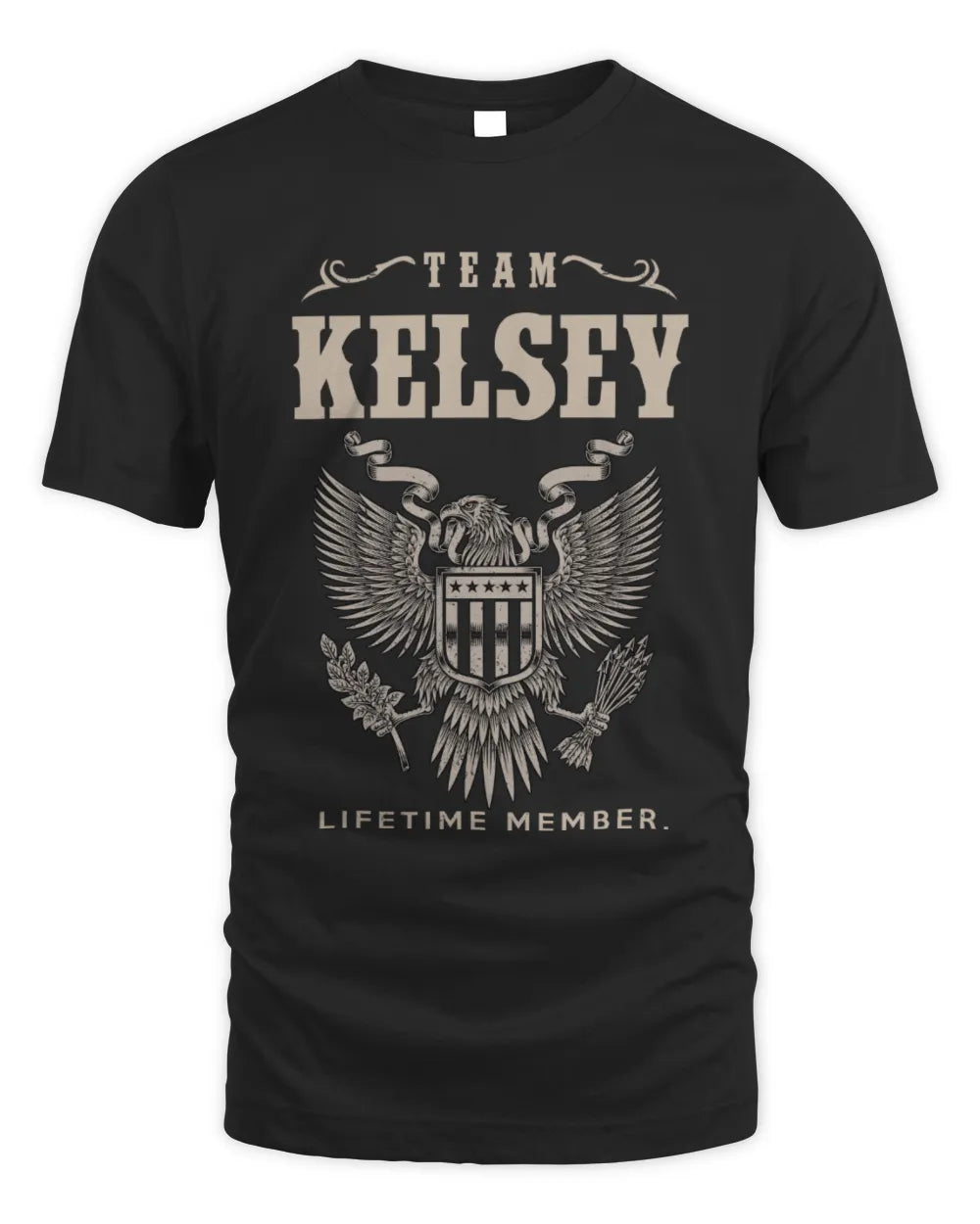 KELSEY TP06-K82 – Personalized Classic Style Apparel “Team NAME Lifetime Member” - Unisex Standard T-Shirt - Black
