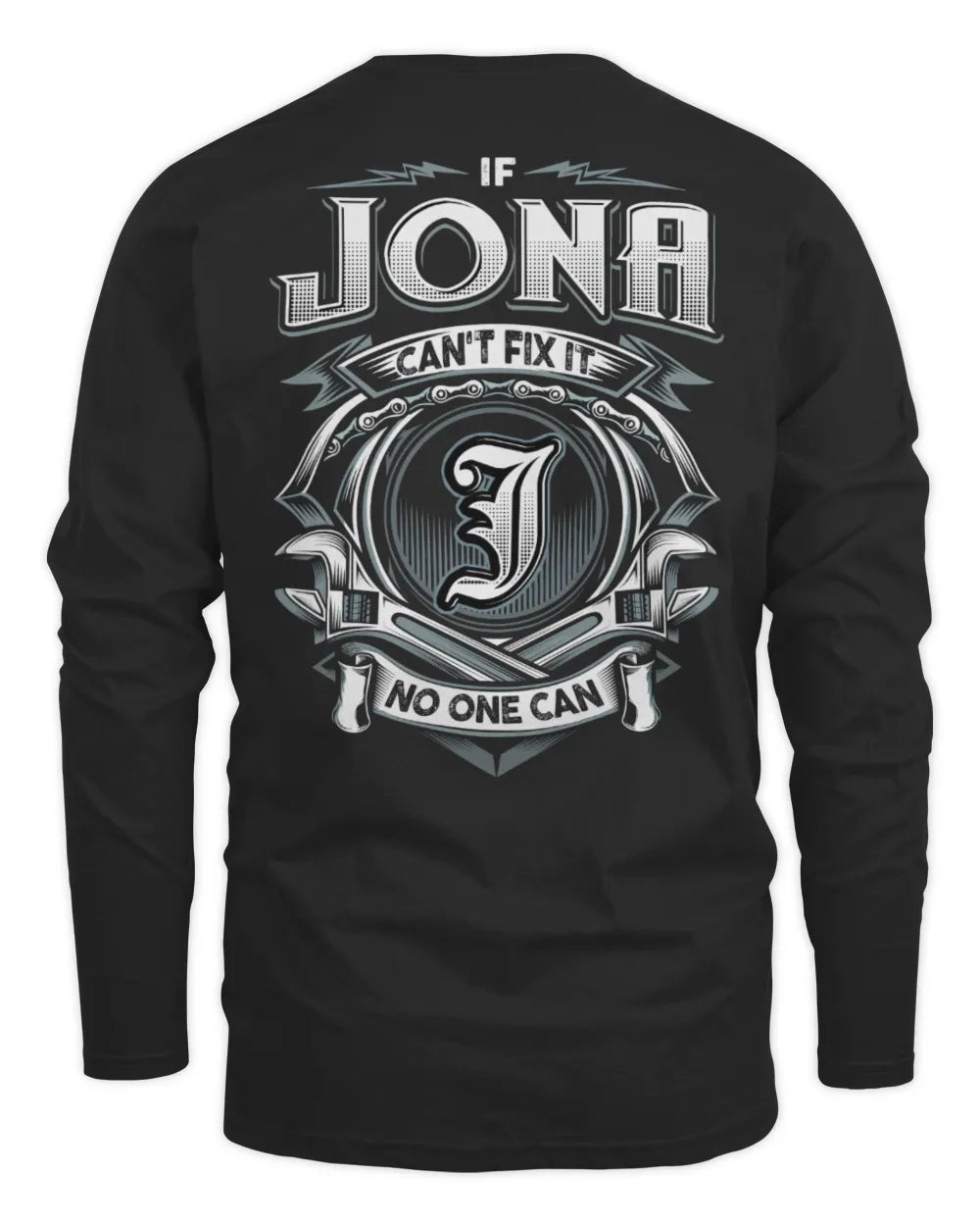 JONA AP81-K4-626 - Personalized Ahmed Quote Apparel “If Ahmed Can't Fix It, No One Can” - Men's Long Sleeved T-Shirt - Black