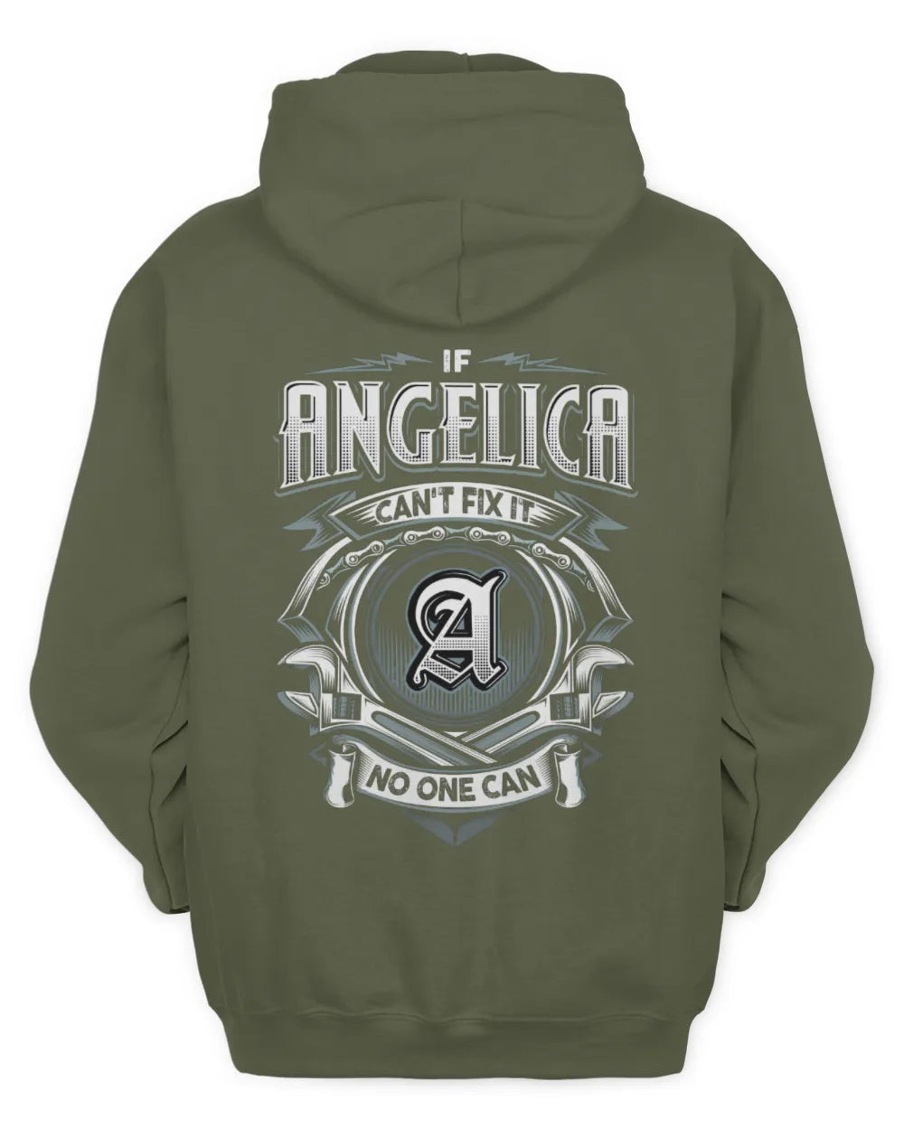 ANGELICA AP81-K4-626 - Personalized Ahmed Quote Apparel “If Ahmed Can't Fix It, No One Can” - Unisex Hoodie - Military Green