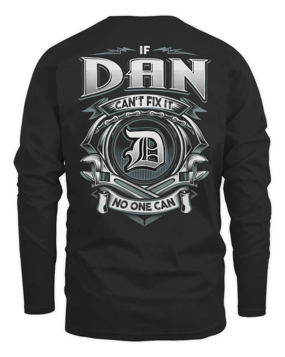 DAN AP81-K4-626 - Personalized Ahmed Quote Apparel “If Ahmed Can't Fix It, No One Can” - Men's Long Sleeved T-Shirt - Black