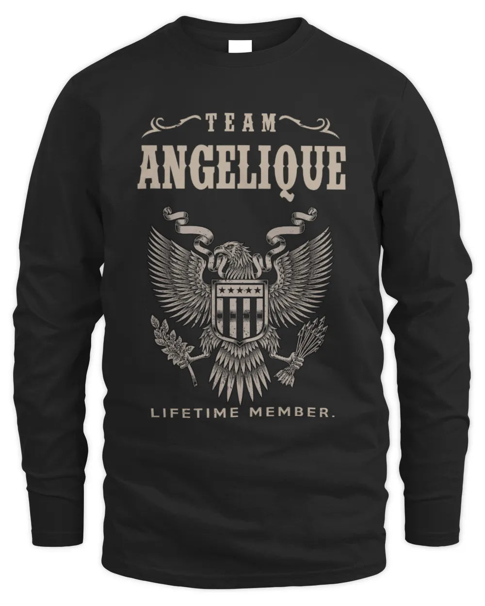 ANGELIQUE TP06-K82 – Personalized Classic Style Apparel “Team NAME Lifetime Member” - Men's Long Sleeved T-Shirt - Black