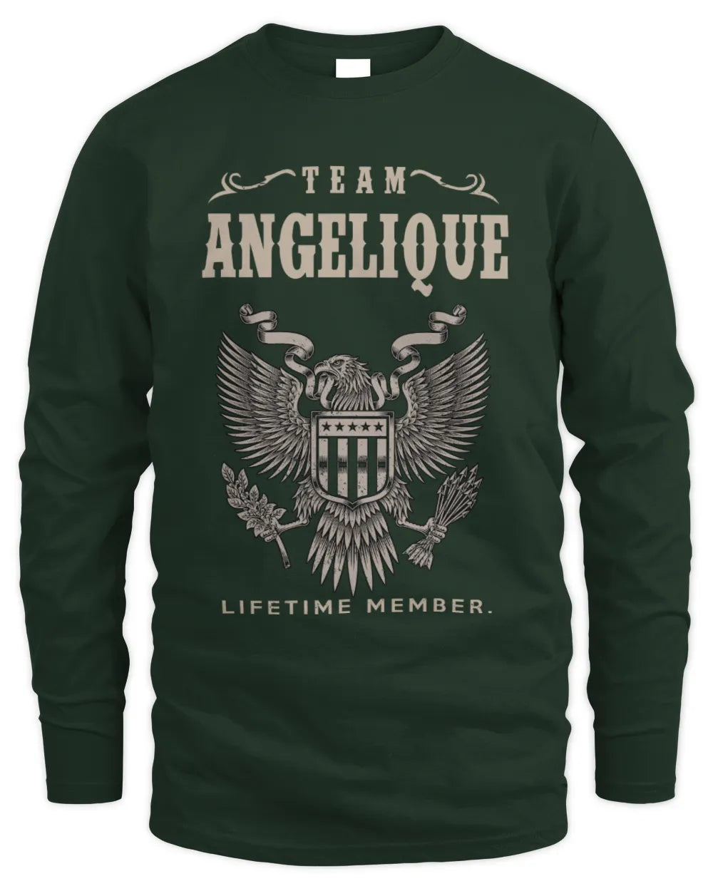 ANGELIQUE TP06-K82 – Personalized Classic Style Apparel “Team NAME Lifetime Member” - Men's Long Sleeved T-Shirt - Forest Green