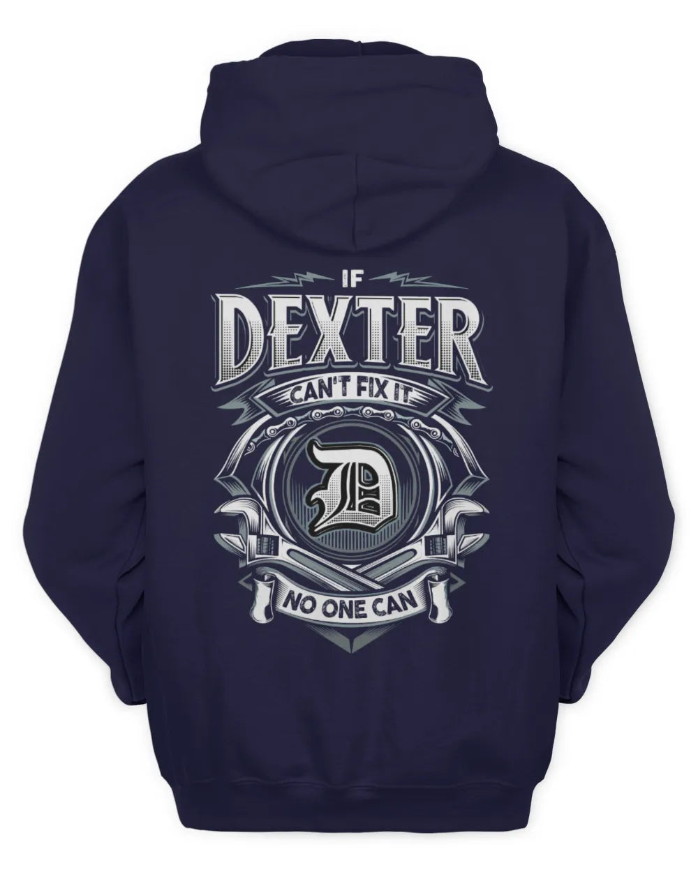DEXTER AP81-K4-626 - Personalized Ahmed Quote Apparel “If Ahmed Can't Fix It, No One Can” - Unisex Hoodie - Navy