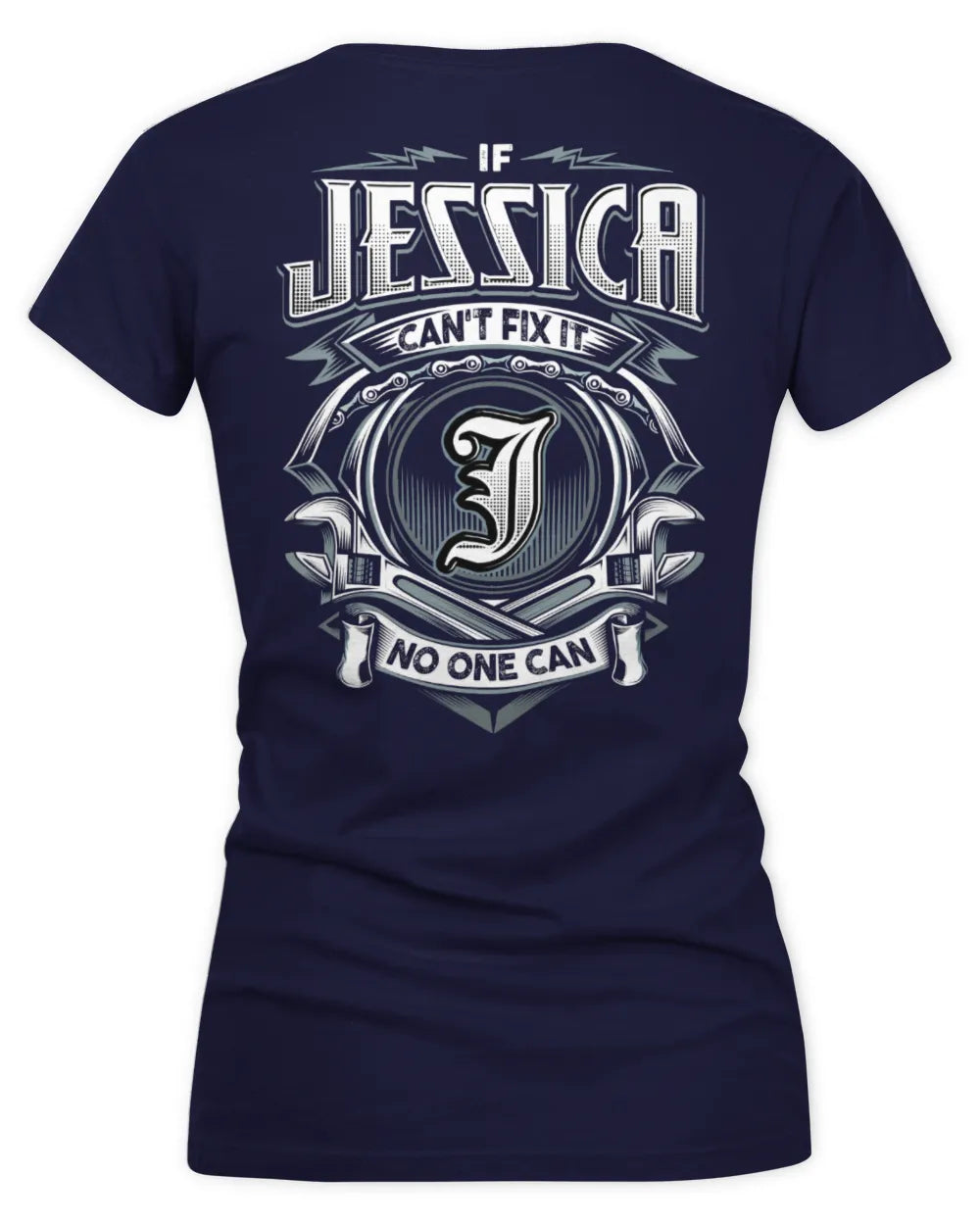 JESSICA AP81-K4-626 - Personalized Ahmed Quote Apparel “If Ahmed Can't Fix It, No One Can” - Women's V-Neck T-Shirt - Navy