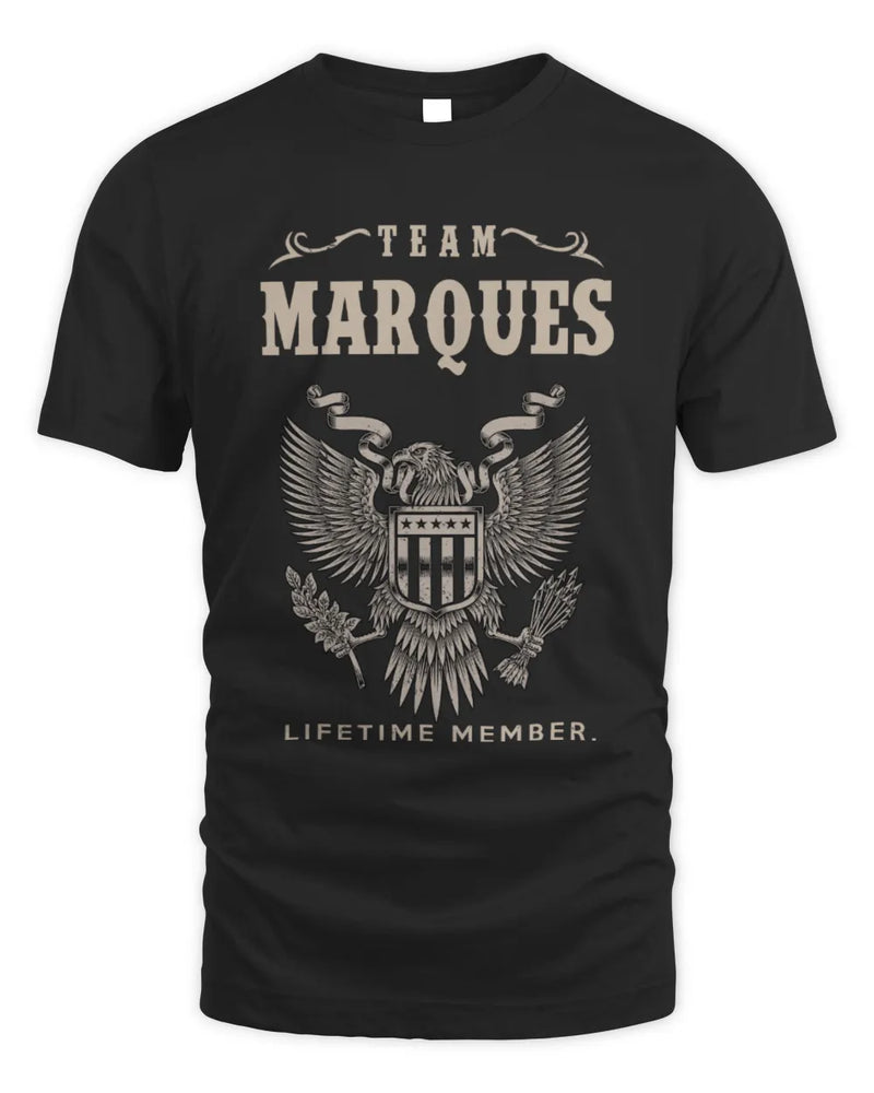 MARQUES TP06-K82 – Personalized Classic Style Apparel “Team NAME Lifetime Member” - Unisex Standard T-Shirt - Black