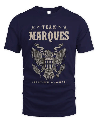 MARQUES TP06-K82 – Personalized Classic Style Apparel “Team NAME Lifetime Member” - Unisex Standard T-Shirt - Navy