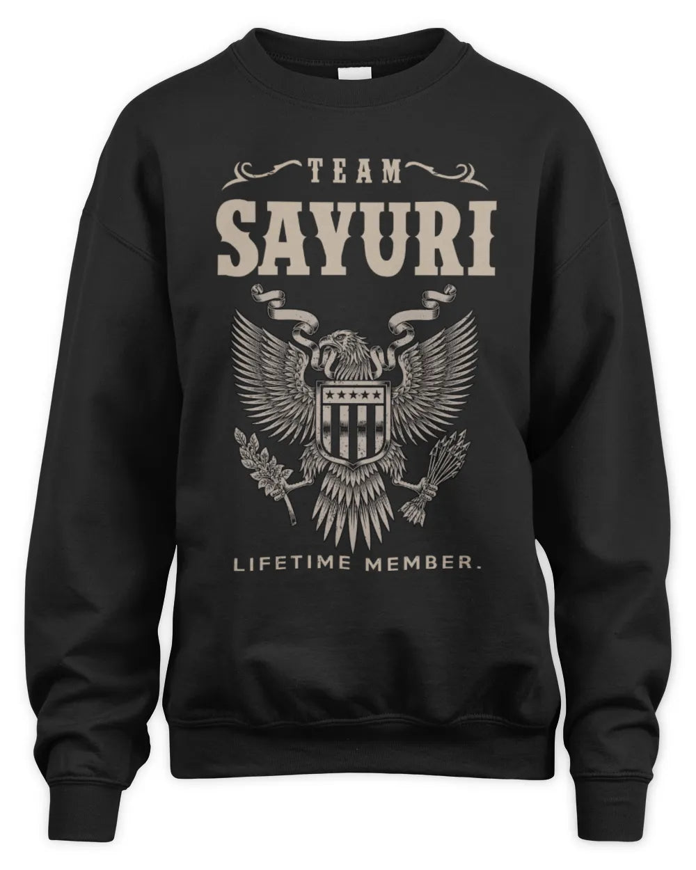 SAYURI TP06-K82 – Personalized Classic Style Apparel “Team NAME Lifetime Member” - Unisex Sweatshirt - Black