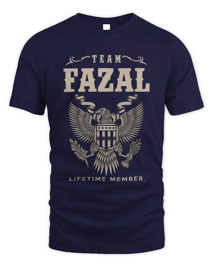 FAZAL TP06-K82 – Personalized Classic Style Apparel “Team NAME Lifetime Member” - Unisex Standard T-Shirt - Navy