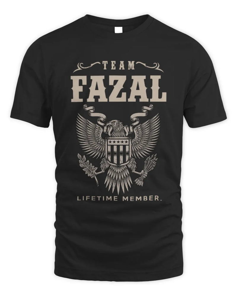 FAZAL TP06-K82 – Personalized Classic Style Apparel “Team NAME Lifetime Member” - Unisex Standard T-Shirt - Black