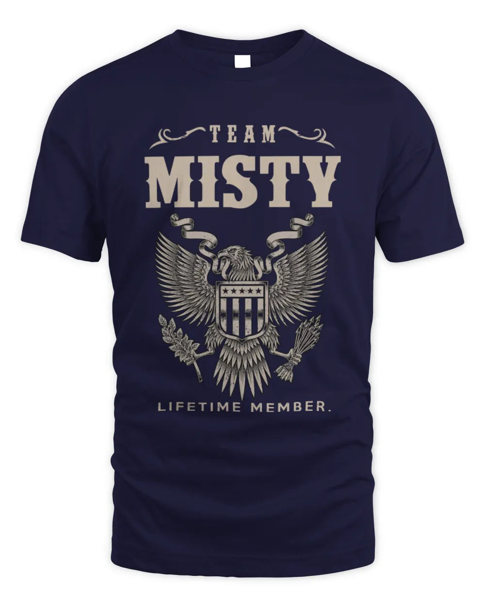 MISTY TP06-K82 – Personalized Classic Style Apparel “Team NAME Lifetime Member” - Unisex Standard T-Shirt - Navy
