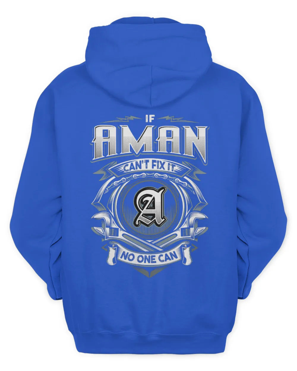 AMAN AP81-K4-626 - Personalized Ahmed Quote Apparel “If Ahmed Can't Fix It, No One Can” - Unisex Hoodie - Royal