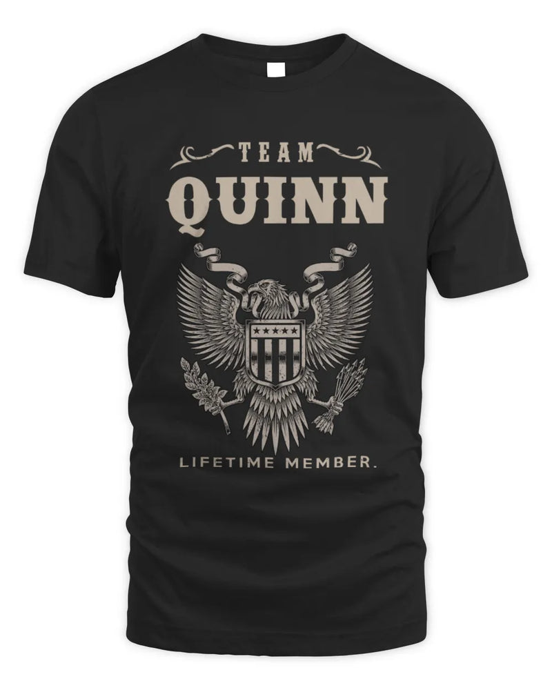 QUINN TP06-K82 – Personalized Classic Style Apparel “Team NAME Lifetime Member” - Unisex Standard T-Shirt - Black