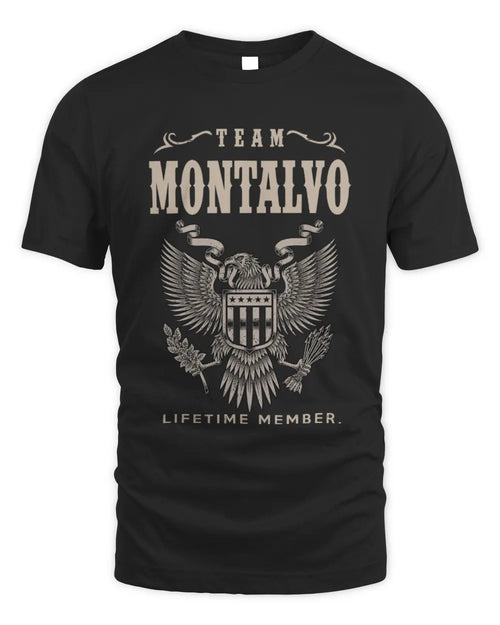 MONTALVO TP06-K82 – Personalized Classic Style Apparel “Team NAME Lifetime Member” - Unisex Standard T-Shirt - Black