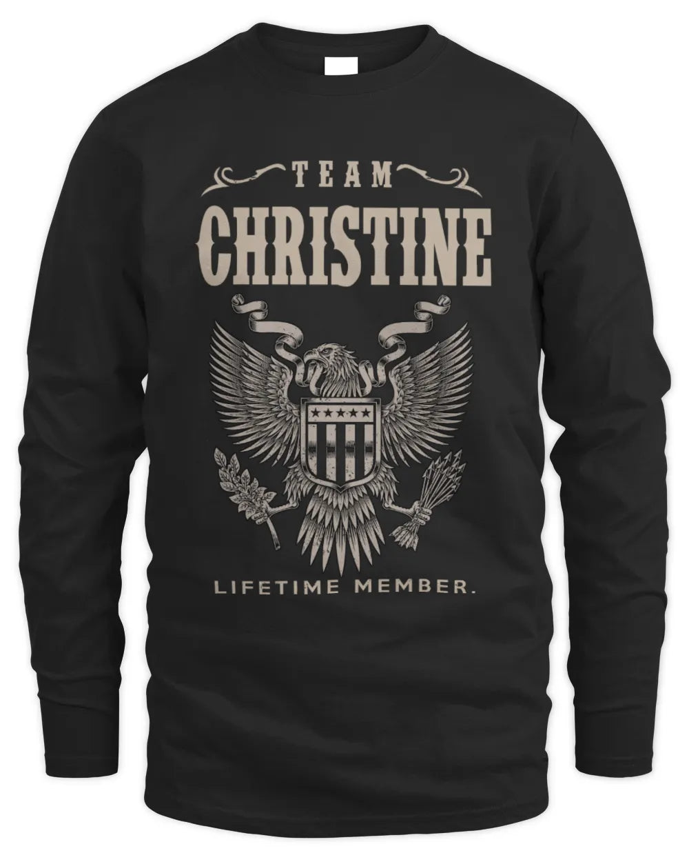 CHRISTINE TP06-K82 – Personalized Classic Style Apparel “Team NAME Lifetime Member” - Men's Long Sleeved T-Shirt - Black
