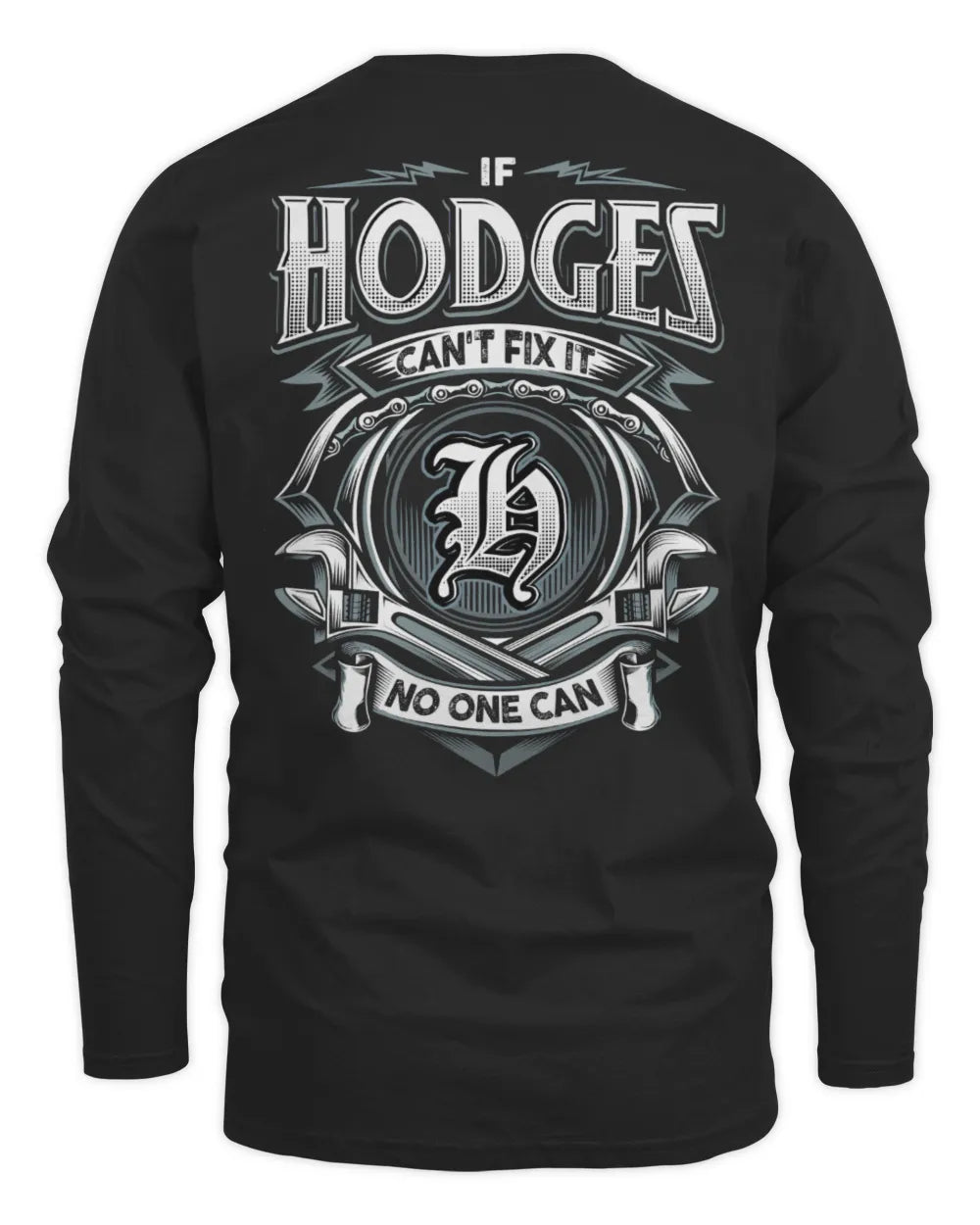HODGES AP81-K4-626 - Personalized Ahmed Quote Apparel “If Ahmed Can't Fix It, No One Can” - Men's Long Sleeved T-Shirt - Black