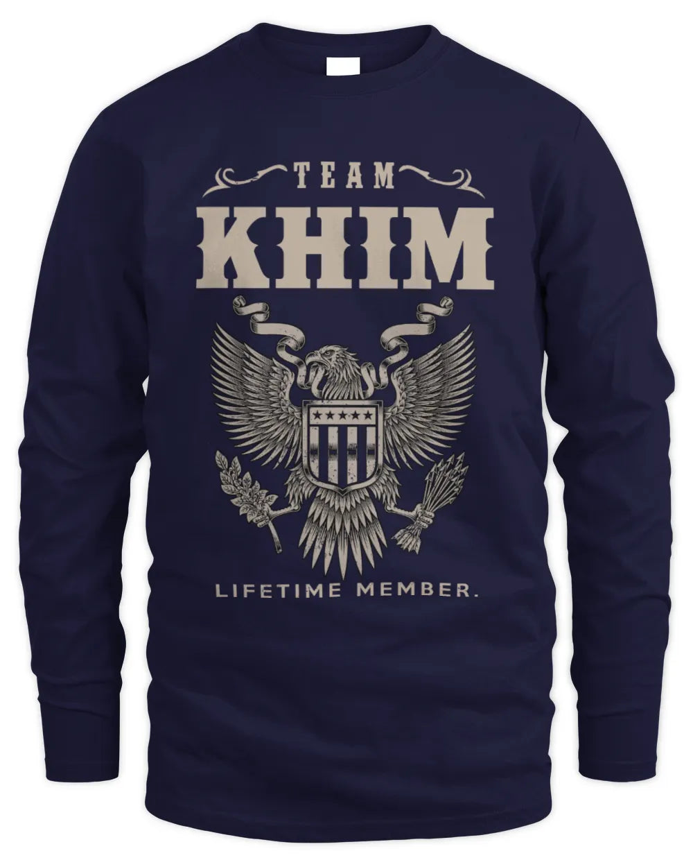 KHIM TP06-K82 – Personalized Classic Style Apparel “Team NAME Lifetime Member” - Men's Long Sleeved T-Shirt - Navy