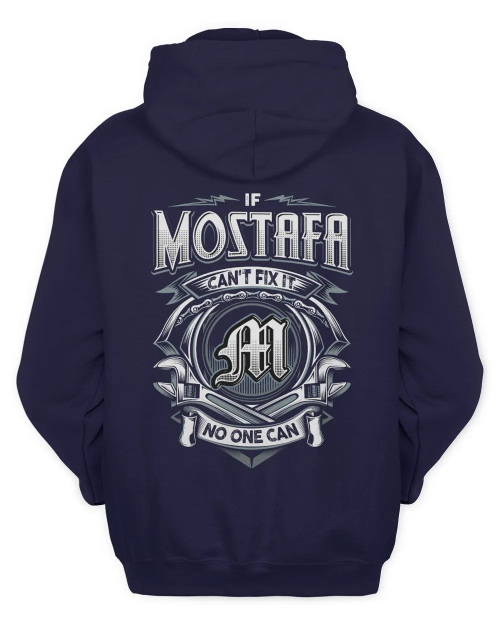 MOSTAFA AP81-K4-626 - Personalized Ahmed Quote Apparel “If Ahmed Can't Fix It, No One Can” - Unisex Hoodie - Navy