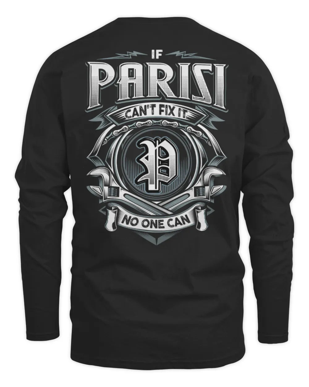 PARISI AP81-K4-626 - Personalized Ahmed Quote Apparel “If Ahmed Can't Fix It, No One Can” - Men's Long Sleeved T-Shirt - Black