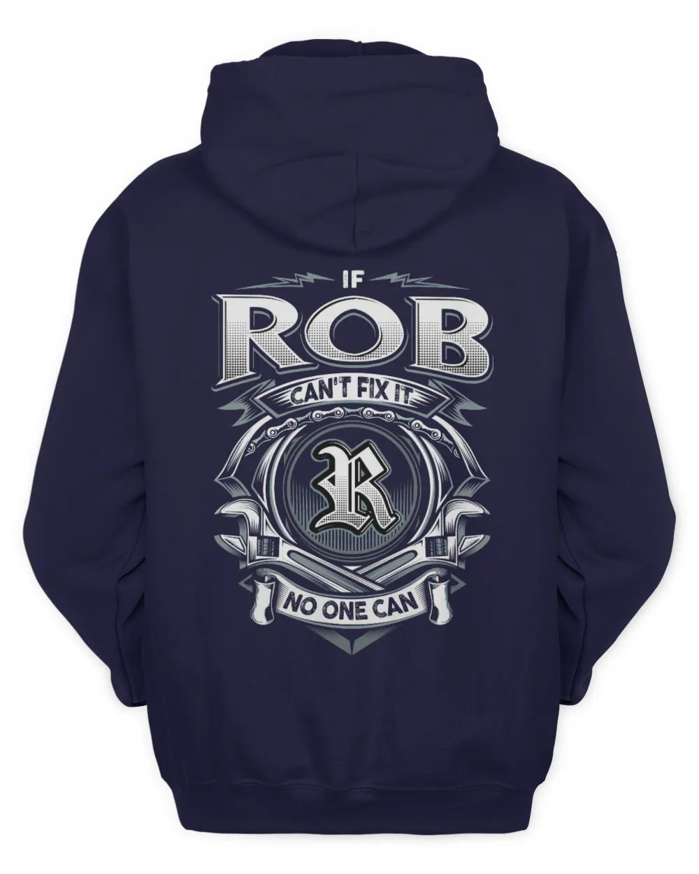 ROB AP81-K4-626 - Personalized Ahmed Quote Apparel “If Ahmed Can't Fix It, No One Can” - Unisex Hoodie - Navy