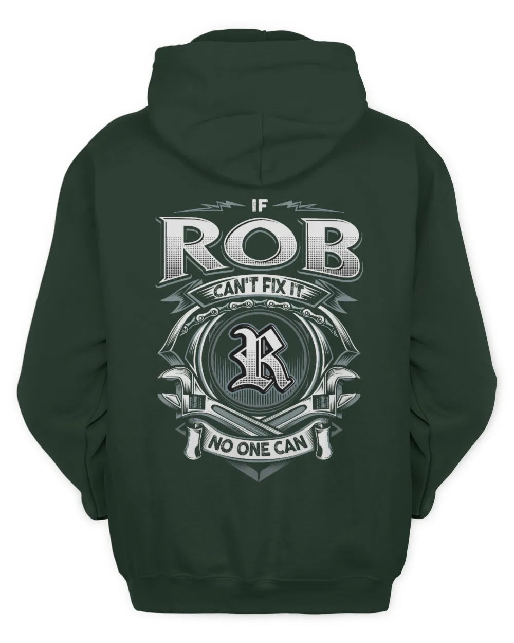 ROB AP81-K4-626 - Personalized Ahmed Quote Apparel “If Ahmed Can't Fix It, No One Can” - Unisex Hoodie - Forest Green