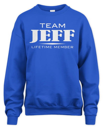 JEFF BL62-K4-128 - Personalized “Team NAME Lifetime Member” - Unisex Sweatshirt - Royal