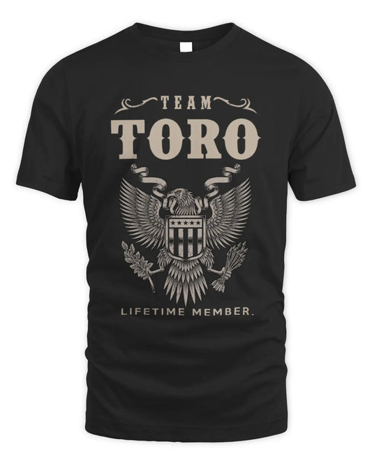 TORO TP06-K82 – Personalized Classic Style Apparel “Team NAME Lifetime Member” - Unisex Standard T-Shirt - Black