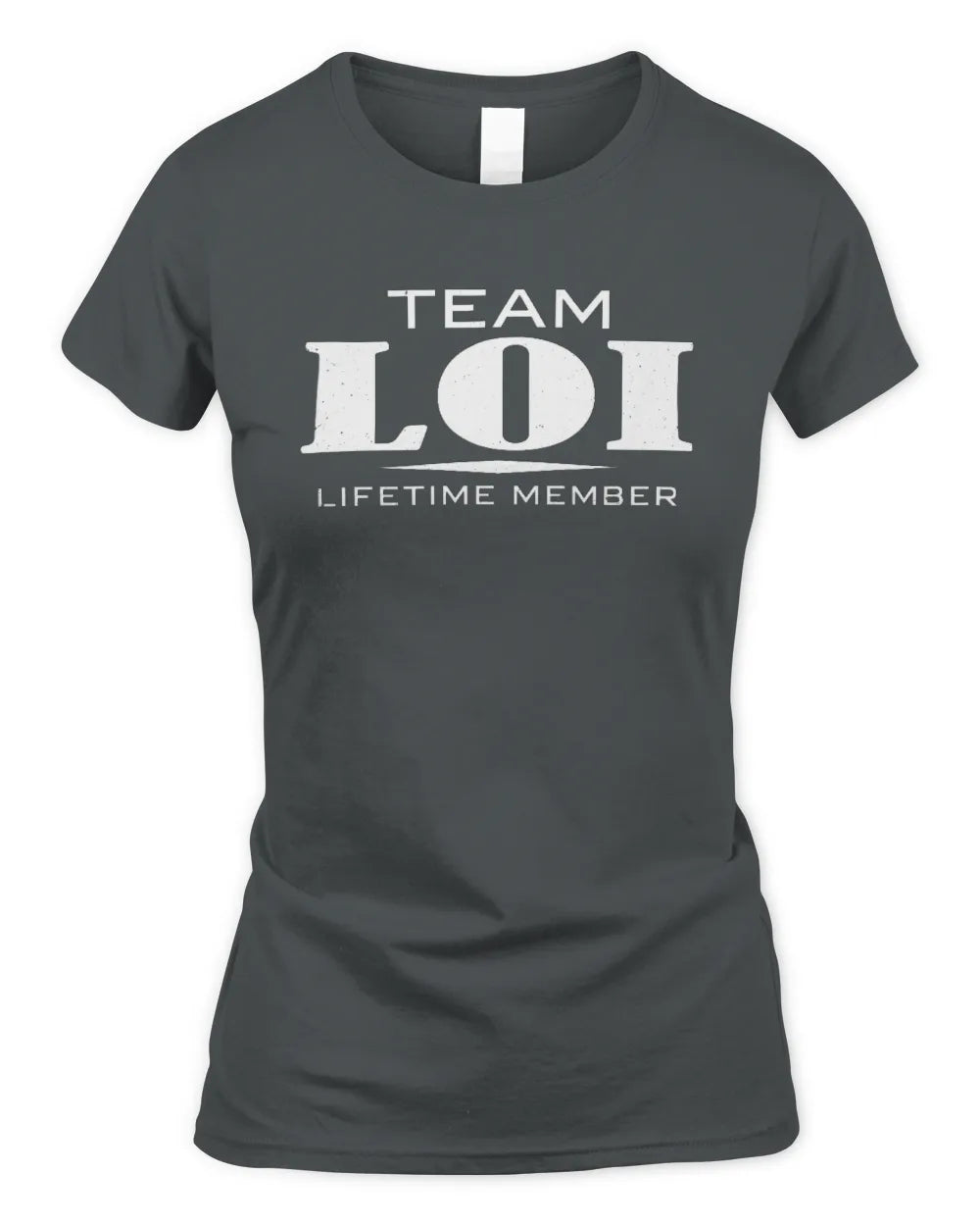 LOI BL62-K4-128 - Personalized “Team NAME Lifetime Member” - Women's Standard T-Shirt - Charcoal