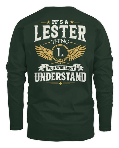 LESTER KT06-M008 It’s a [NAME] Thing – You Wouldn’t Understand | Personalized Vintage T-Shirt - Men's Long Sleeved T-Shirt - Forest Green