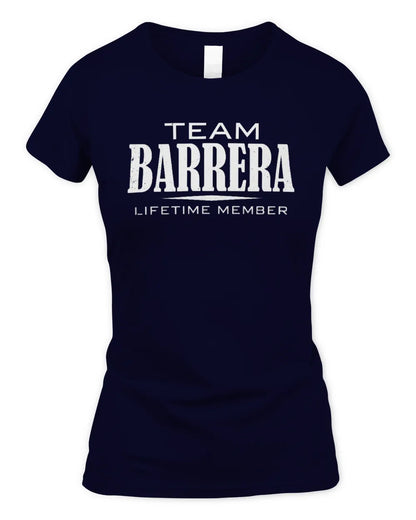 BARRERA BL62-K4-128 - Personalized “Team NAME Lifetime Member” - Women's Standard T-Shirt - Navy