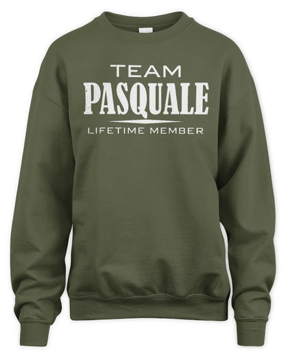 PASQUALE BL62-K4-128 - Personalized “Team NAME Lifetime Member” - Unisex Sweatshirt - Military Green