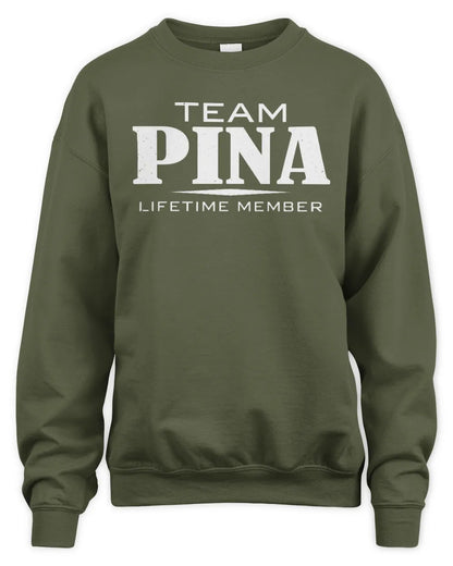 PINA BL62-K4-128 - Personalized “Team NAME Lifetime Member” - Unisex Sweatshirt - Military Green