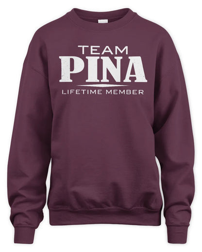 PINA BL62-K4-128 - Personalized “Team NAME Lifetime Member” - Unisex Sweatshirt - Maroon