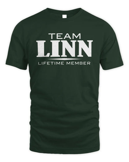LINN BL62-K4-128 - Personalized “Team NAME Lifetime Member” - Unisex Standard T-Shirt - Forest Green