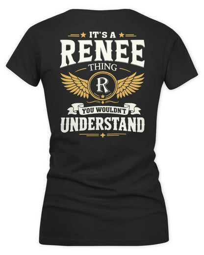 RENEE KT06-M008 It’s a [NAME] Thing – You Wouldn’t Understand | Personalized Vintage T-Shirt - Women's V-Neck T-Shirt - Black
