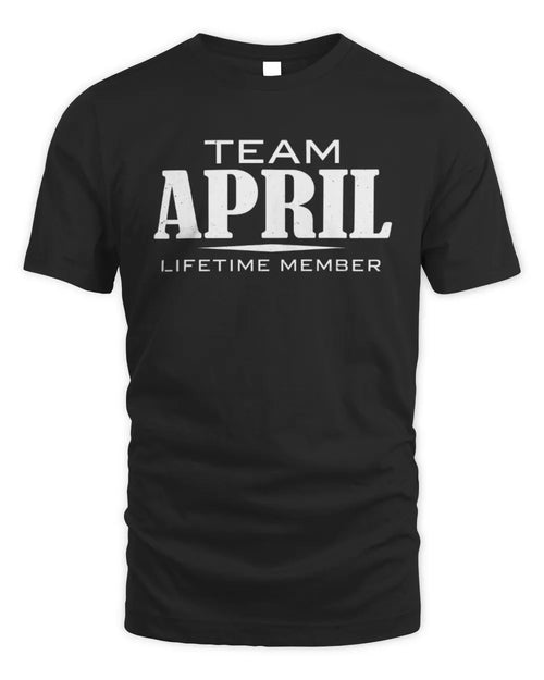APRIL BL62-K4-128 - Personalized “Team NAME Lifetime Member” - Unisex Standard T-Shirt - Black