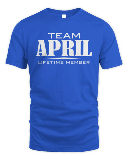 APRIL BL62-K4-128 - Personalized “Team NAME Lifetime Member” - Unisex Standard T-Shirt - Royal