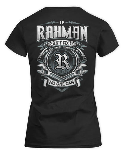 RAHMAN AP81-K4-626 - Personalized Ahmed Quote Apparel “If Ahmed Can't Fix It, No One Can” - Women's Standard T-Shirt - Black