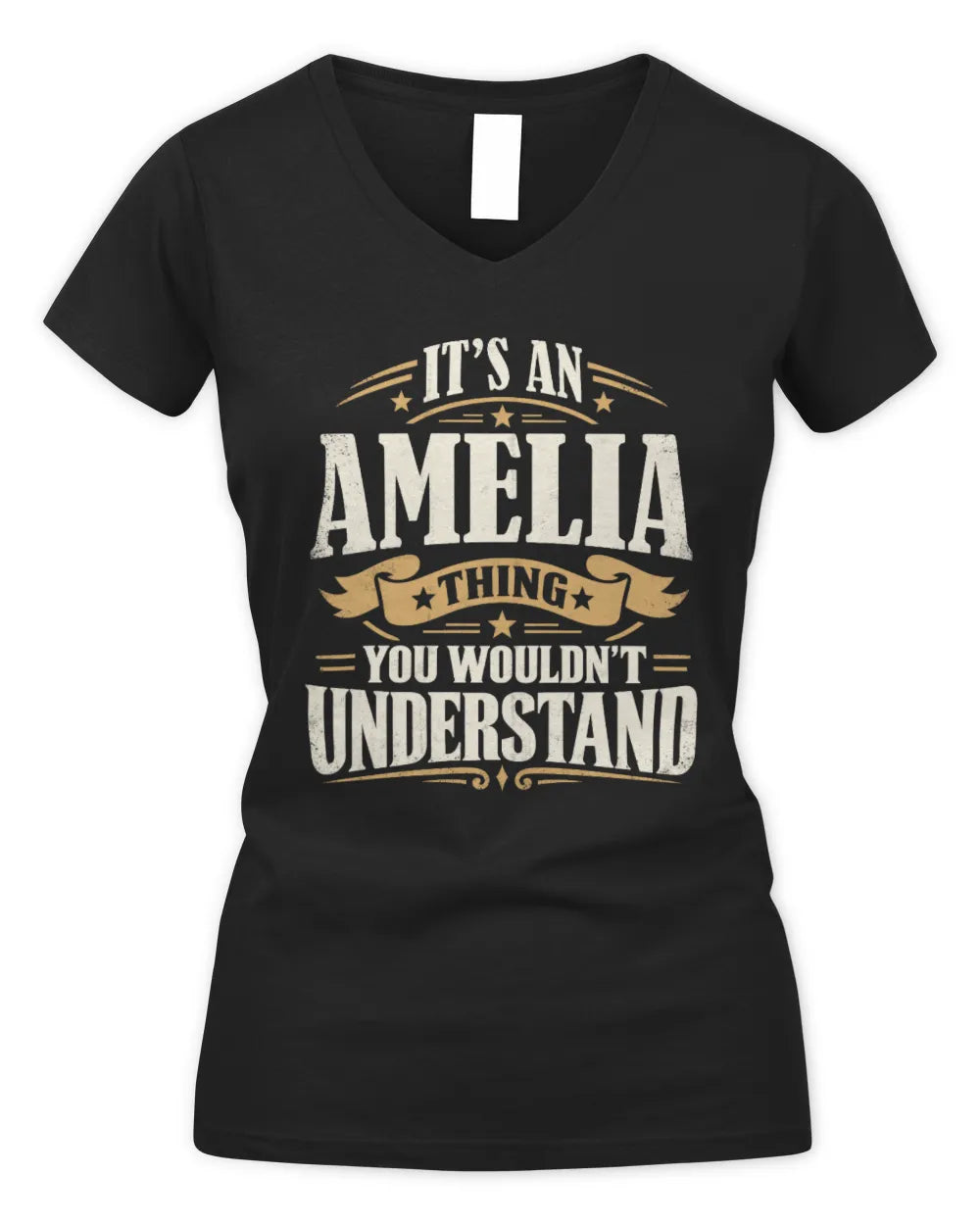 AMELIA P08 TH51 - Personalized “It’s a/an [NAME] Thing – You Wouldn’t Understand” Shirt - Women's V-Neck T-Shirt - Black