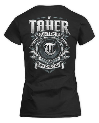 TAHER AP81-K4-626 - Personalized Ahmed Quote Apparel “If Ahmed Can't Fix It, No One Can” - Women's Standard T-Shirt - Black