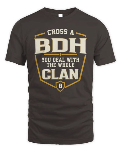 BDH NT1-K008 Cross A/An NAME, You Deal With the Whole Clan | Personalized Vintage T-Shirt - Unisex Standard T-Shirt - Dark Chocolate