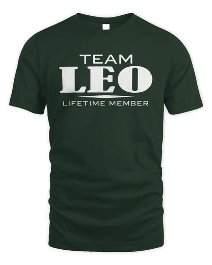 LEO BL62-K4-128 - Personalized “Team NAME Lifetime Member” - Unisex Standard T-Shirt - Forest Green