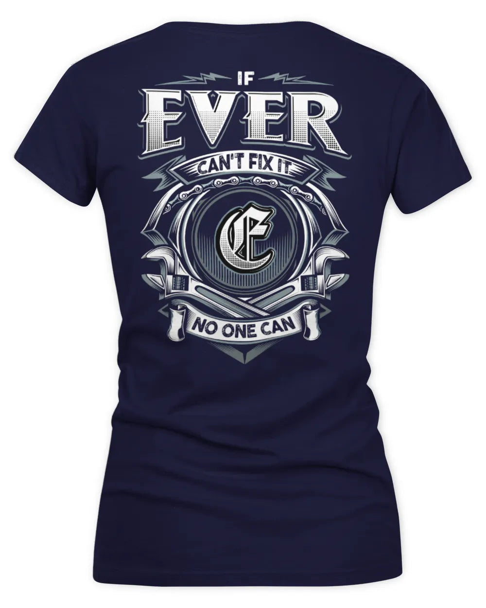 EVER AP81-K4-626 - Personalized Ahmed Quote Apparel “If Ahmed Can't Fix It, No One Can” - Women's V-Neck T-Shirt - Navy